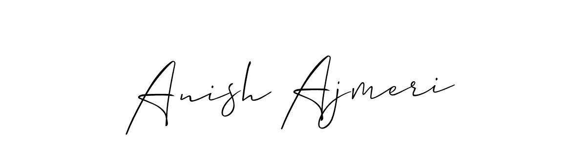 How to make Anish Ajmeri name signature. Use Allison_Script style for creating short signs online. This is the latest handwritten sign. Anish Ajmeri signature style 2 images and pictures png