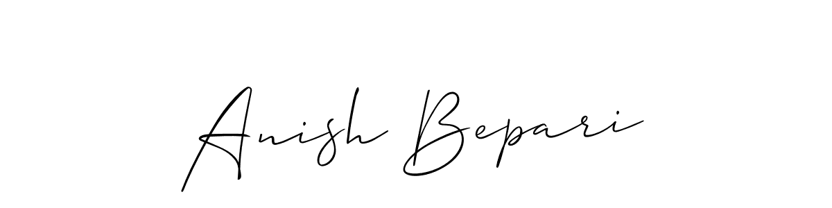 Make a beautiful signature design for name Anish Bepari. With this signature (Allison_Script) style, you can create a handwritten signature for free. Anish Bepari signature style 2 images and pictures png