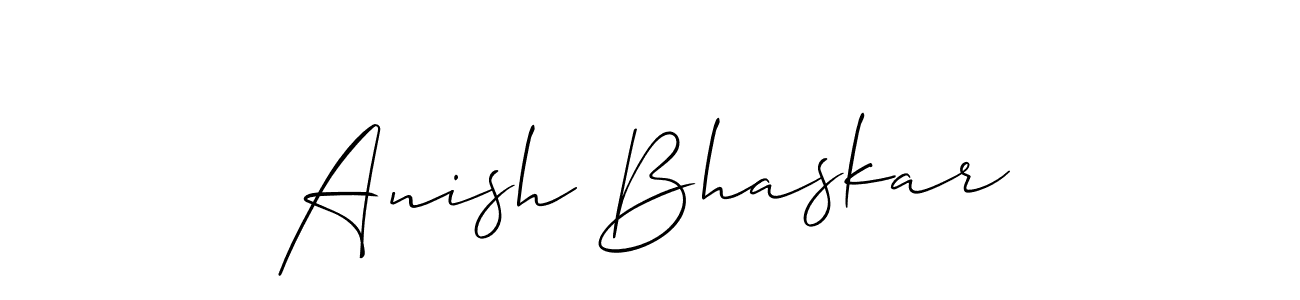 Also we have Anish Bhaskar name is the best signature style. Create professional handwritten signature collection using Allison_Script autograph style. Anish Bhaskar signature style 2 images and pictures png