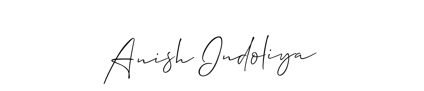 Make a short Anish Indoliya signature style. Manage your documents anywhere anytime using Allison_Script. Create and add eSignatures, submit forms, share and send files easily. Anish Indoliya signature style 2 images and pictures png