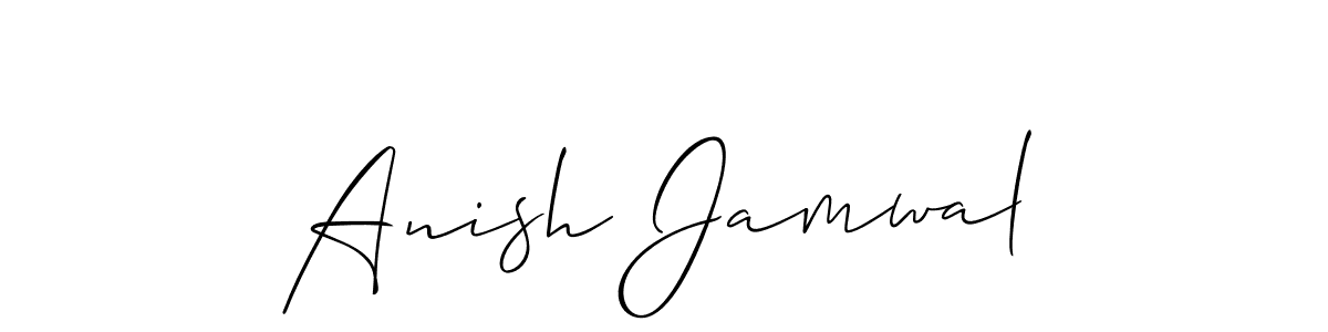 Use a signature maker to create a handwritten signature online. With this signature software, you can design (Allison_Script) your own signature for name Anish Jamwal. Anish Jamwal signature style 2 images and pictures png