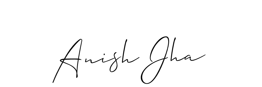 You should practise on your own different ways (Allison_Script) to write your name (Anish Jha) in signature. don't let someone else do it for you. Anish Jha signature style 2 images and pictures png