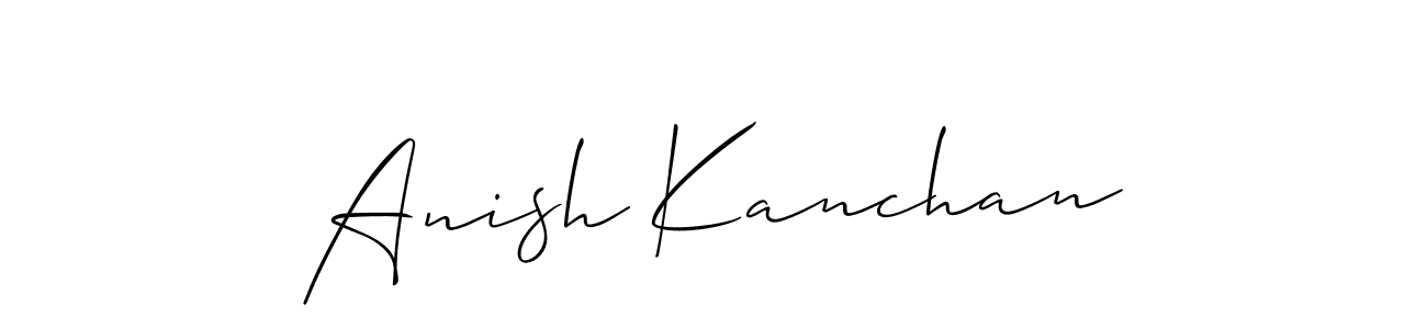 Make a beautiful signature design for name Anish Kanchan. With this signature (Allison_Script) style, you can create a handwritten signature for free. Anish Kanchan signature style 2 images and pictures png