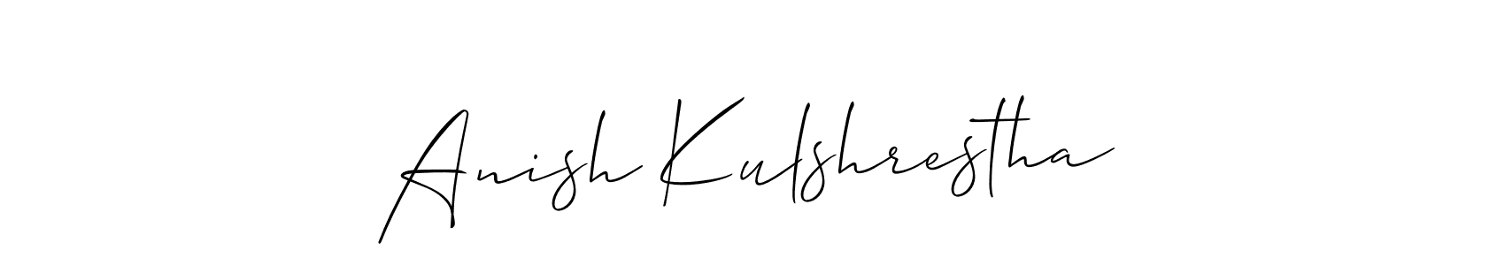 Also You can easily find your signature by using the search form. We will create Anish Kulshrestha name handwritten signature images for you free of cost using Allison_Script sign style. Anish Kulshrestha signature style 2 images and pictures png