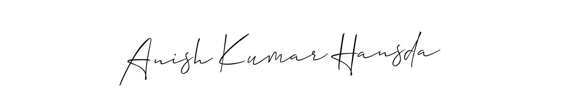 How to Draw Anish Kumar Hansda signature style? Allison_Script is a latest design signature styles for name Anish Kumar Hansda. Anish Kumar Hansda signature style 2 images and pictures png