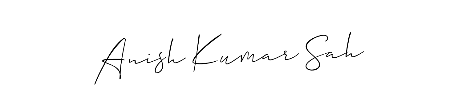 Also You can easily find your signature by using the search form. We will create Anish Kumar Sah name handwritten signature images for you free of cost using Allison_Script sign style. Anish Kumar Sah signature style 2 images and pictures png