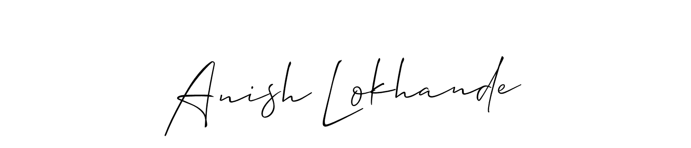 if you are searching for the best signature style for your name Anish Lokhande. so please give up your signature search. here we have designed multiple signature styles  using Allison_Script. Anish Lokhande signature style 2 images and pictures png