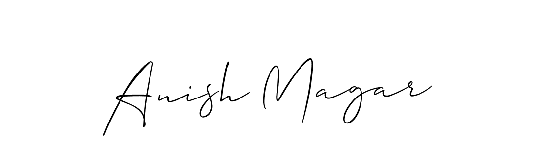 How to make Anish Magar signature? Allison_Script is a professional autograph style. Create handwritten signature for Anish Magar name. Anish Magar signature style 2 images and pictures png
