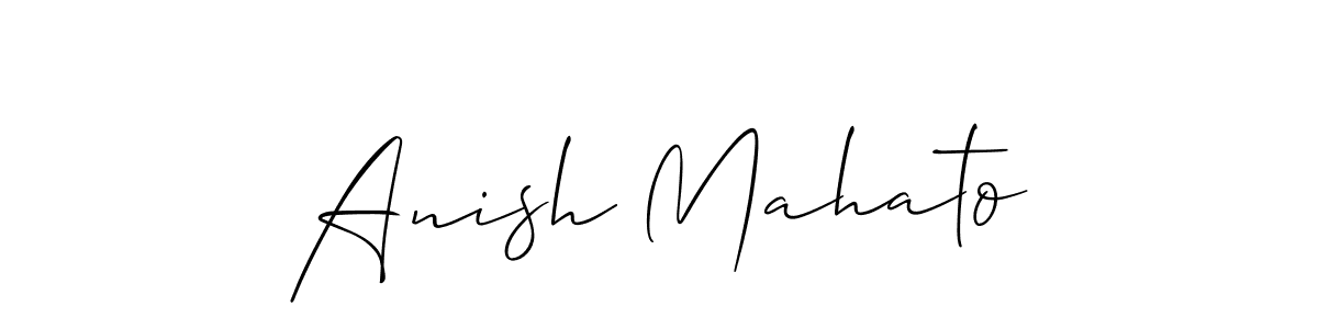if you are searching for the best signature style for your name Anish Mahato. so please give up your signature search. here we have designed multiple signature styles  using Allison_Script. Anish Mahato signature style 2 images and pictures png