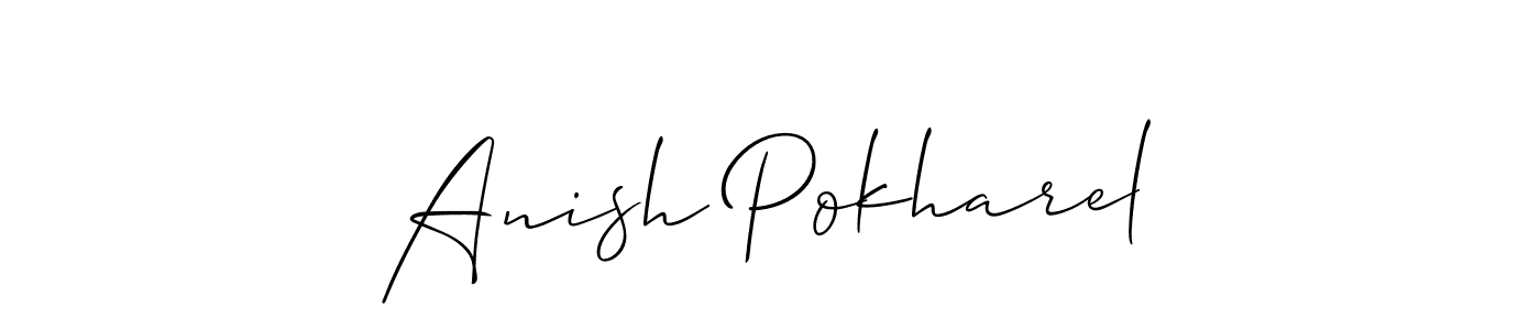 How to Draw Anish Pokharel signature style? Allison_Script is a latest design signature styles for name Anish Pokharel. Anish Pokharel signature style 2 images and pictures png