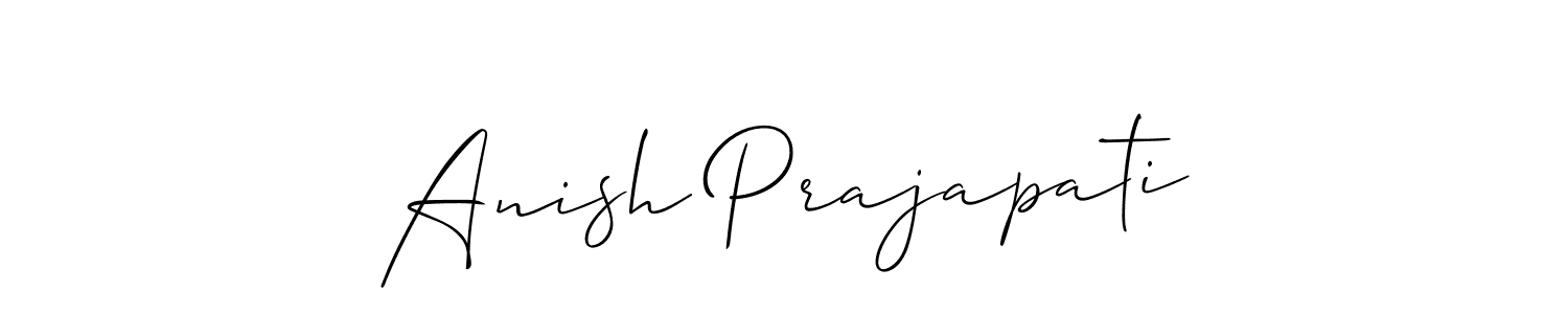 Make a beautiful signature design for name Anish Prajapati. With this signature (Allison_Script) style, you can create a handwritten signature for free. Anish Prajapati signature style 2 images and pictures png
