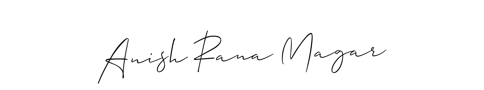 This is the best signature style for the Anish Rana Magar name. Also you like these signature font (Allison_Script). Mix name signature. Anish Rana Magar signature style 2 images and pictures png