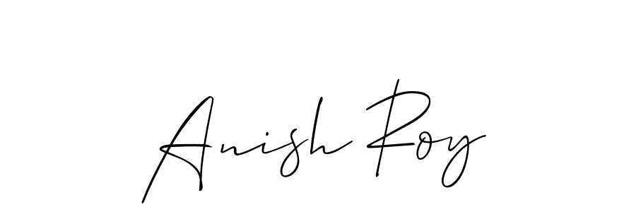 You should practise on your own different ways (Allison_Script) to write your name (Anish Roy) in signature. don't let someone else do it for you. Anish Roy signature style 2 images and pictures png