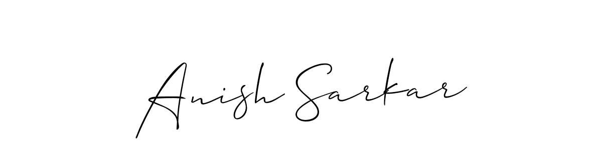 Use a signature maker to create a handwritten signature online. With this signature software, you can design (Allison_Script) your own signature for name Anish Sarkar. Anish Sarkar signature style 2 images and pictures png