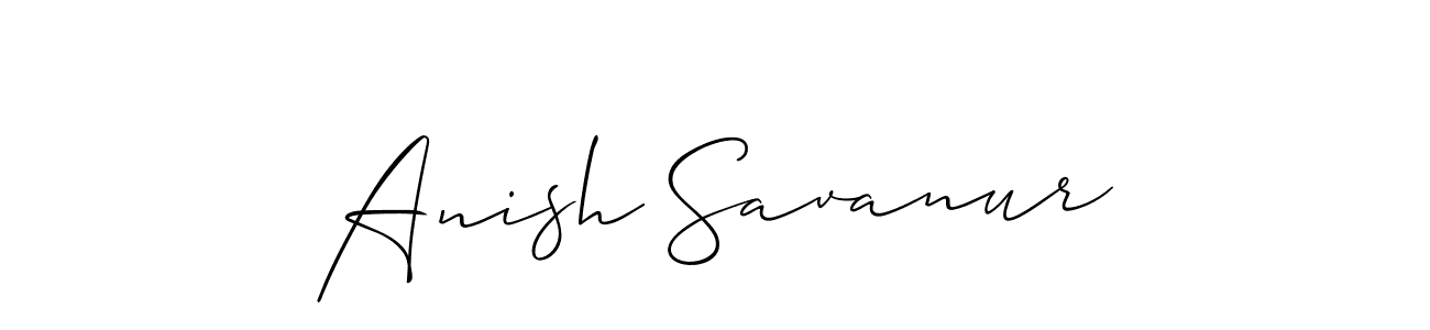Make a beautiful signature design for name Anish Savanur. With this signature (Allison_Script) style, you can create a handwritten signature for free. Anish Savanur signature style 2 images and pictures png
