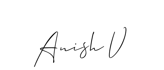 Make a short Anish V signature style. Manage your documents anywhere anytime using Allison_Script. Create and add eSignatures, submit forms, share and send files easily. Anish V signature style 2 images and pictures png