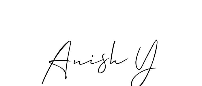 Design your own signature with our free online signature maker. With this signature software, you can create a handwritten (Allison_Script) signature for name Anish Y. Anish Y signature style 2 images and pictures png