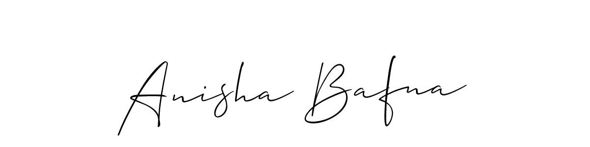 Also You can easily find your signature by using the search form. We will create Anisha Bafna name handwritten signature images for you free of cost using Allison_Script sign style. Anisha Bafna signature style 2 images and pictures png