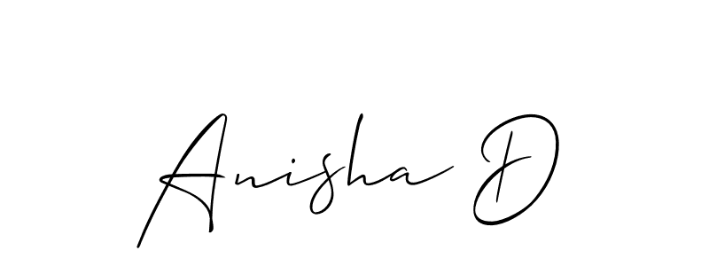 Use a signature maker to create a handwritten signature online. With this signature software, you can design (Allison_Script) your own signature for name Anisha D. Anisha D signature style 2 images and pictures png