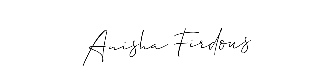 This is the best signature style for the Anisha Firdous name. Also you like these signature font (Allison_Script). Mix name signature. Anisha Firdous signature style 2 images and pictures png
