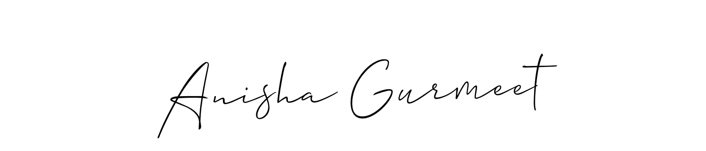 Also You can easily find your signature by using the search form. We will create Anisha Gurmeet name handwritten signature images for you free of cost using Allison_Script sign style. Anisha Gurmeet signature style 2 images and pictures png