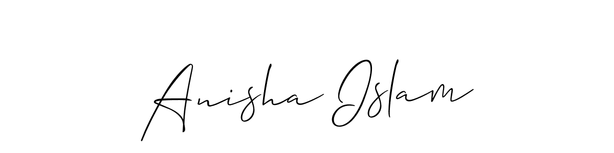 How to make Anisha Islam signature? Allison_Script is a professional autograph style. Create handwritten signature for Anisha Islam name. Anisha Islam signature style 2 images and pictures png