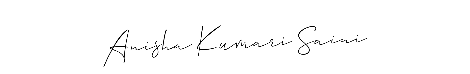 This is the best signature style for the Anisha Kumari Saini name. Also you like these signature font (Allison_Script). Mix name signature. Anisha Kumari Saini signature style 2 images and pictures png
