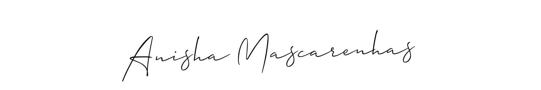 How to make Anisha Mascarenhas name signature. Use Allison_Script style for creating short signs online. This is the latest handwritten sign. Anisha Mascarenhas signature style 2 images and pictures png