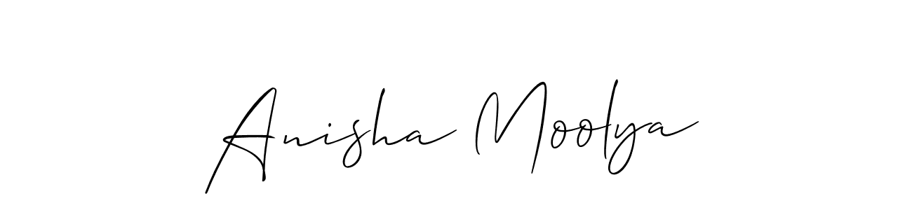 You can use this online signature creator to create a handwritten signature for the name Anisha Moolya. This is the best online autograph maker. Anisha Moolya signature style 2 images and pictures png