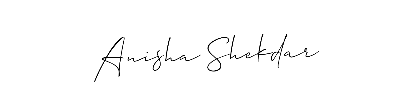 How to make Anisha Shekdar name signature. Use Allison_Script style for creating short signs online. This is the latest handwritten sign. Anisha Shekdar signature style 2 images and pictures png