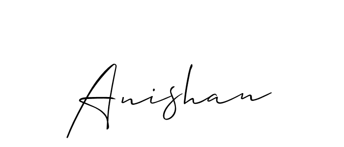 Design your own signature with our free online signature maker. With this signature software, you can create a handwritten (Allison_Script) signature for name Anishan. Anishan signature style 2 images and pictures png