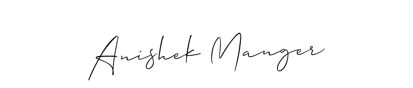 Anishek Manger stylish signature style. Best Handwritten Sign (Allison_Script) for my name. Handwritten Signature Collection Ideas for my name Anishek Manger. Anishek Manger signature style 2 images and pictures png