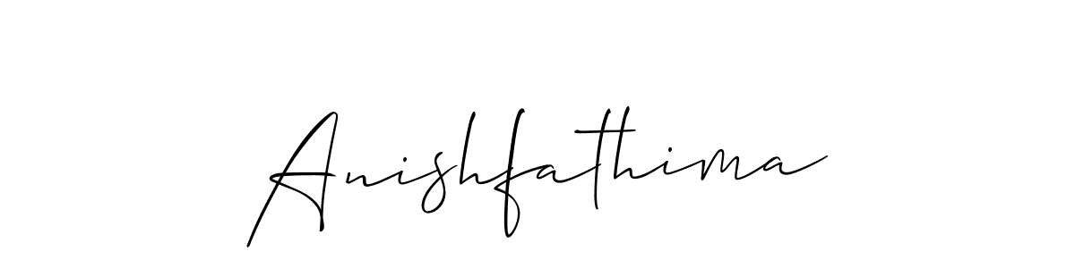 Make a short Anishfathima signature style. Manage your documents anywhere anytime using Allison_Script. Create and add eSignatures, submit forms, share and send files easily. Anishfathima signature style 2 images and pictures png