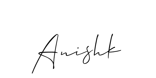 if you are searching for the best signature style for your name Anishk. so please give up your signature search. here we have designed multiple signature styles  using Allison_Script. Anishk signature style 2 images and pictures png