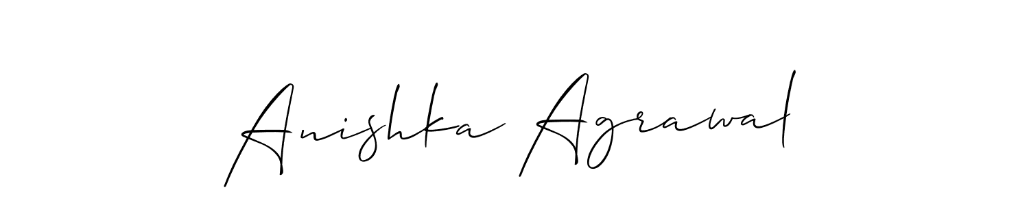 How to make Anishka Agrawal signature? Allison_Script is a professional autograph style. Create handwritten signature for Anishka Agrawal name. Anishka Agrawal signature style 2 images and pictures png