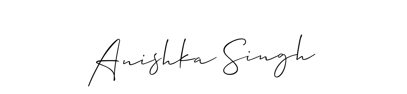 Also we have Anishka Singh name is the best signature style. Create professional handwritten signature collection using Allison_Script autograph style. Anishka Singh signature style 2 images and pictures png