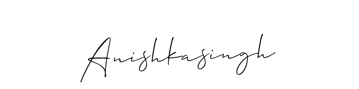 Also we have Anishkasingh name is the best signature style. Create professional handwritten signature collection using Allison_Script autograph style. Anishkasingh signature style 2 images and pictures png