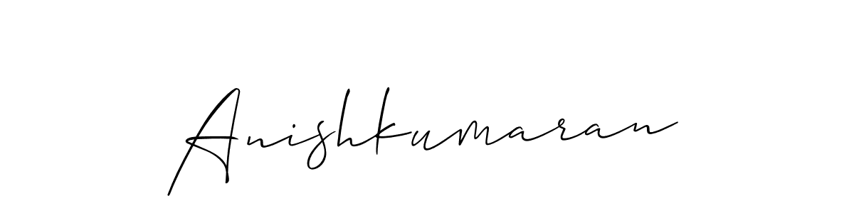 Make a beautiful signature design for name Anishkumaran. With this signature (Allison_Script) style, you can create a handwritten signature for free. Anishkumaran signature style 2 images and pictures png
