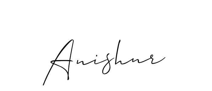 How to make Anishnr name signature. Use Allison_Script style for creating short signs online. This is the latest handwritten sign. Anishnr signature style 2 images and pictures png