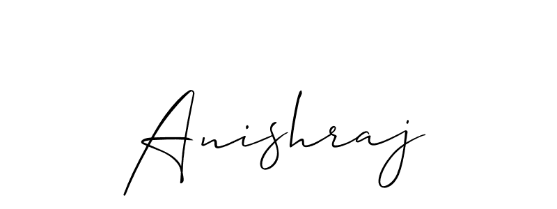 The best way (Allison_Script) to make a short signature is to pick only two or three words in your name. The name Anishraj include a total of six letters. For converting this name. Anishraj signature style 2 images and pictures png