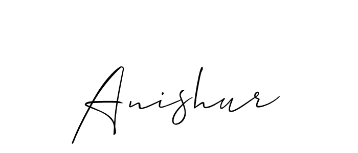 How to make Anishur signature? Allison_Script is a professional autograph style. Create handwritten signature for Anishur name. Anishur signature style 2 images and pictures png