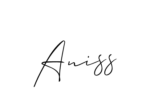 It looks lik you need a new signature style for name Aniss. Design unique handwritten (Allison_Script) signature with our free signature maker in just a few clicks. Aniss signature style 2 images and pictures png