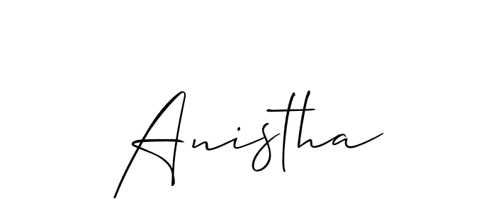 Design your own signature with our free online signature maker. With this signature software, you can create a handwritten (Allison_Script) signature for name Anistha. Anistha signature style 2 images and pictures png