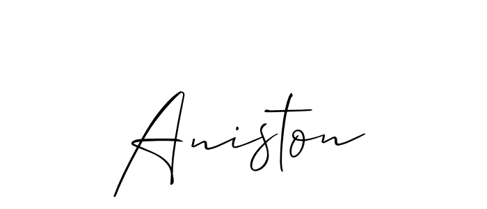 Create a beautiful signature design for name Aniston. With this signature (Allison_Script) fonts, you can make a handwritten signature for free. Aniston signature style 2 images and pictures png
