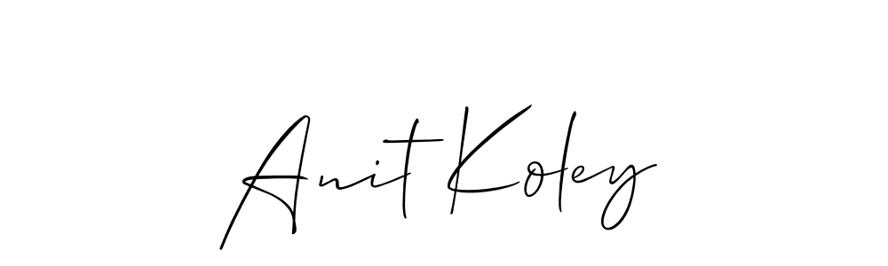 Use a signature maker to create a handwritten signature online. With this signature software, you can design (Allison_Script) your own signature for name Anit Koley. Anit Koley signature style 2 images and pictures png