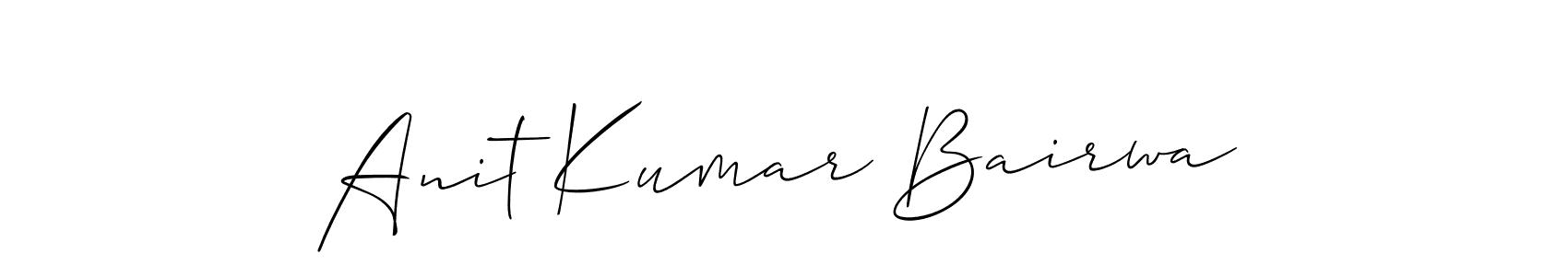 Create a beautiful signature design for name Anit Kumar Bairwa. With this signature (Allison_Script) fonts, you can make a handwritten signature for free. Anit Kumar Bairwa signature style 2 images and pictures png