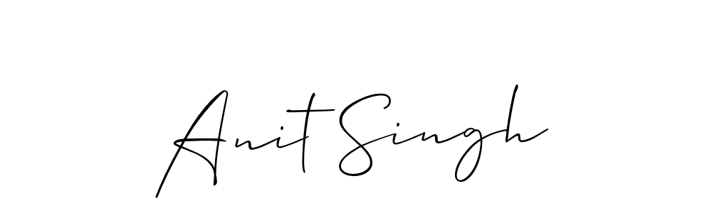 The best way (Allison_Script) to make a short signature is to pick only two or three words in your name. The name Anit Singh include a total of six letters. For converting this name. Anit Singh signature style 2 images and pictures png