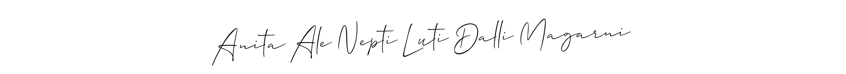 Anita Ale Nepti Luti Dalli Magarni stylish signature style. Best Handwritten Sign (Allison_Script) for my name. Handwritten Signature Collection Ideas for my name Anita Ale Nepti Luti Dalli Magarni. Anita Ale Nepti Luti Dalli Magarni signature style 2 images and pictures png