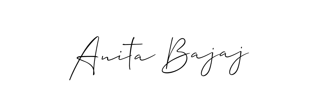 You should practise on your own different ways (Allison_Script) to write your name (Anita Bajaj) in signature. don't let someone else do it for you. Anita Bajaj signature style 2 images and pictures png