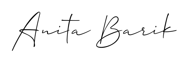 You should practise on your own different ways (Allison_Script) to write your name (Anita Barik) in signature. Don't let someone else do it for you. Anita Barik signature style 2 images and pictures png